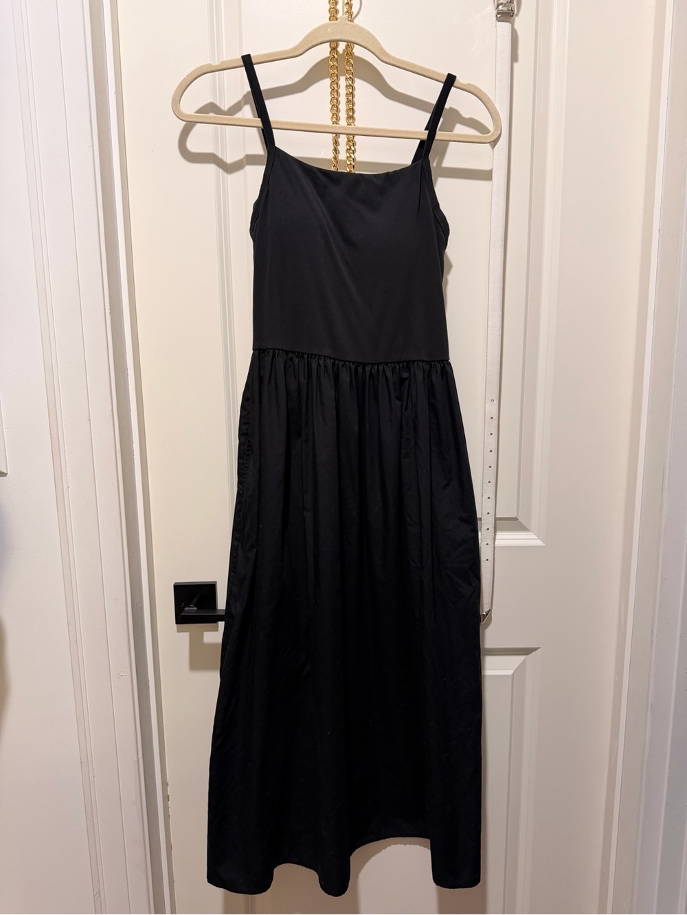 AIRism Black Cotton Camisole Bra Dress